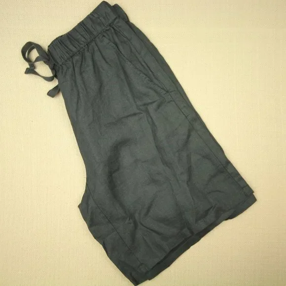 Eileen Fisher Mid Thigh Shorts Women's Size XXS Pull On Graphite Gray Linen NWT